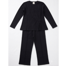 ZX106: Girls 2 Piece Rib Outfit- Black (4-12 Years)